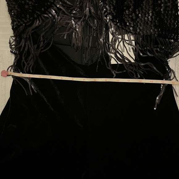 ✨ NWT Zara Fringed Sequin Velvet Jumpsuit ✨ - Picture 7 of 9
